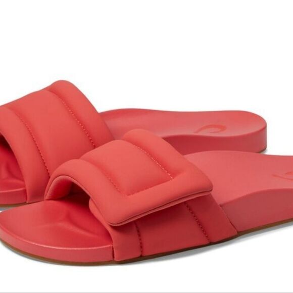Olukai Sunbeam Slide Sandals- Lehua Flower - Picture 1 of 16
